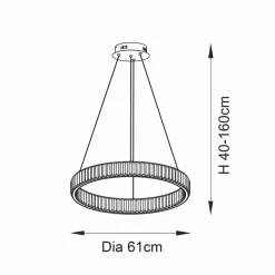 Olisa LED Crystal Glass Pendant Light
