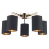Olive 5 Light Gold & Black Semi-Flush Ceiling Light