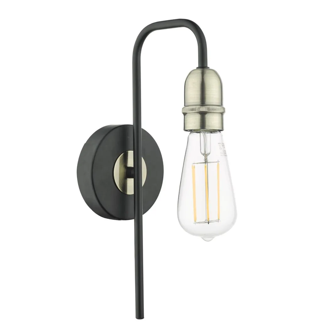 Oliver Black & Antique Brass Wall Light