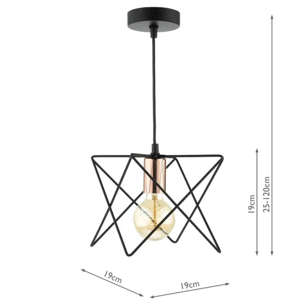 Olson 1-Light Black Ceiling Light