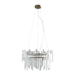 Onega 3 Light Antique Brass & Glass Pendant Ceiling Light