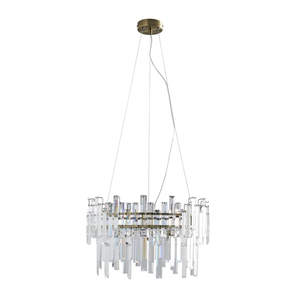 Onega 3 Light Antique Brass & Glass Pendant Ceiling Light