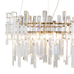 Onega 3 Light Antique Brass & Glass Pendant Ceiling Light