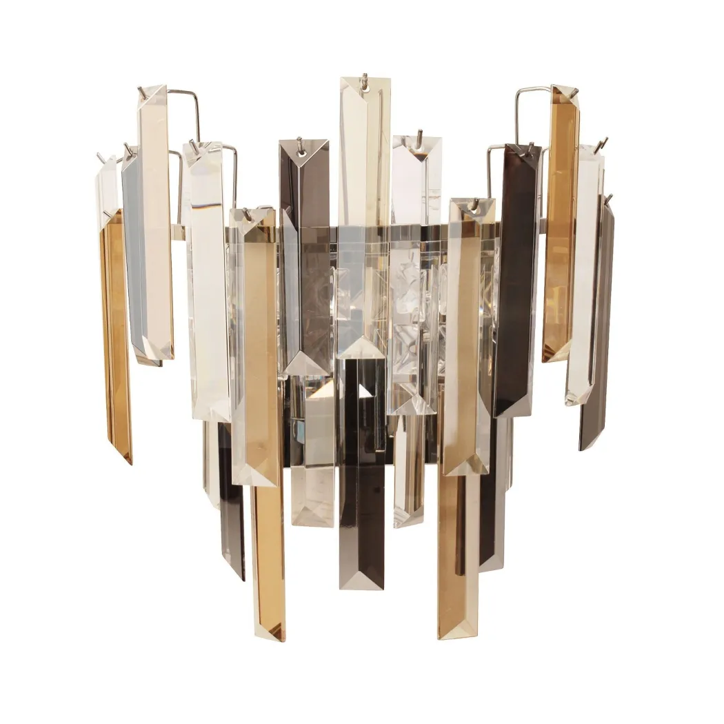 Onega 1 Light Champagne and Smoked Crystal Wall Light