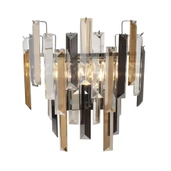 Onega 1 Light Champagne and Smoked Crystal Wall Light
