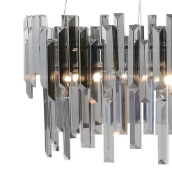 Onega 3 Light Chrome & Smoked Glass Pendant Ceiling Light