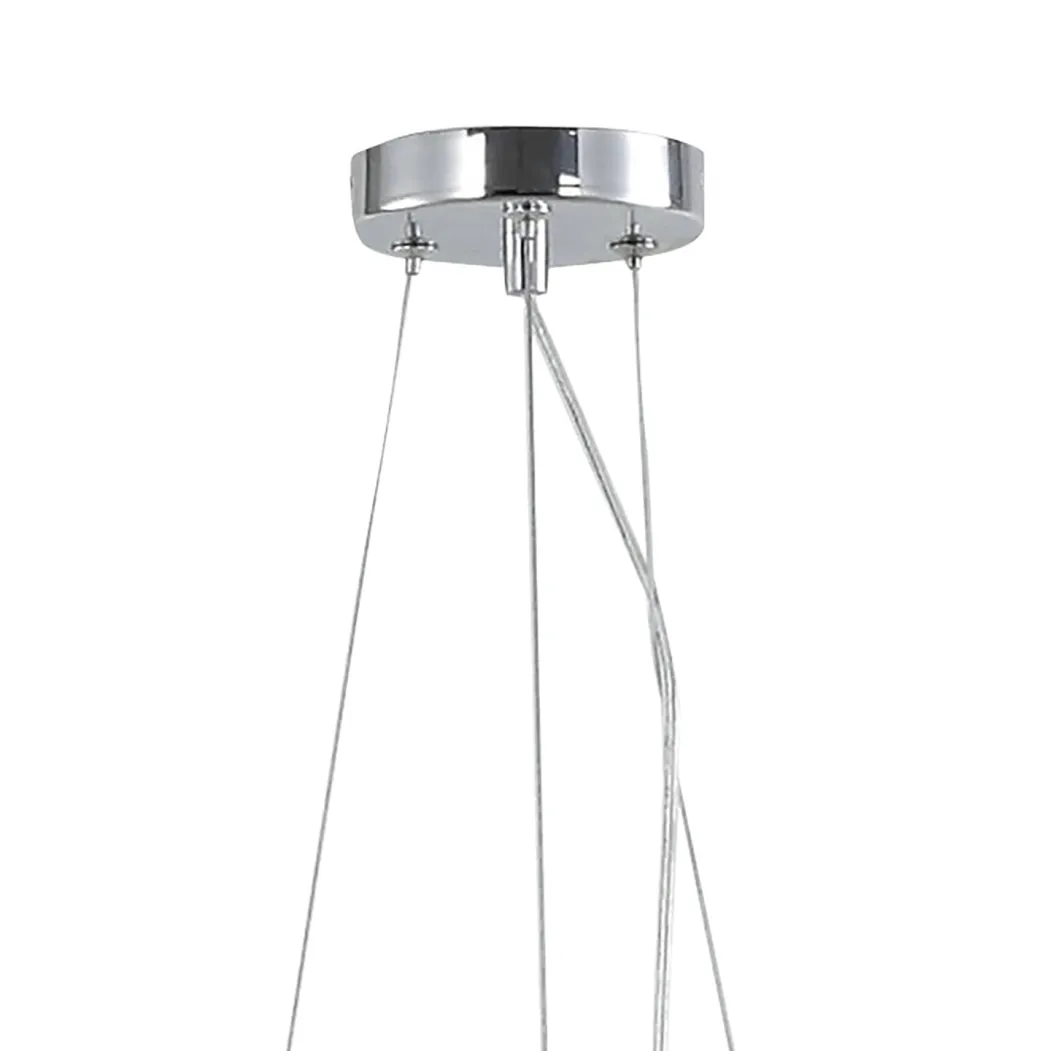 Onega 3 Light Chrome & Smoked Glass Pendant Ceiling Light