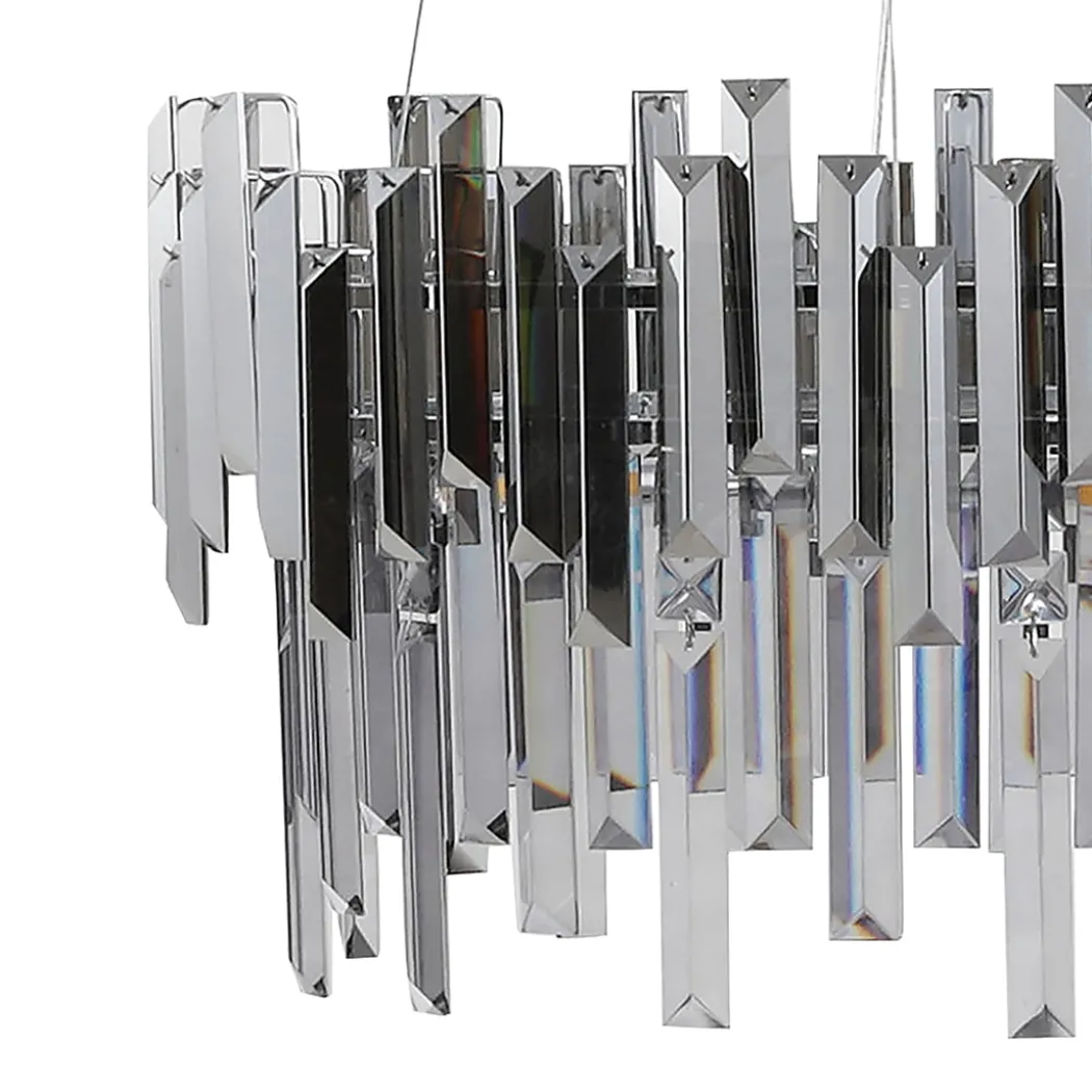 Onega 3 Light Chrome & Smoked Glass Pendant Ceiling Light