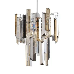 Onega Champagne and Smoked Glass Easy Fit Pendant Shade