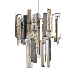 Onega Champagne and Smoked Glass Easy Fit Pendant Shade