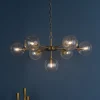 Ophelia 7-Light Warm Brass and Glass Pendant