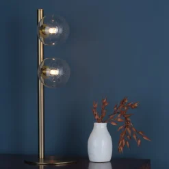 Ophelia 2-Light Warm Brass Table Lamp