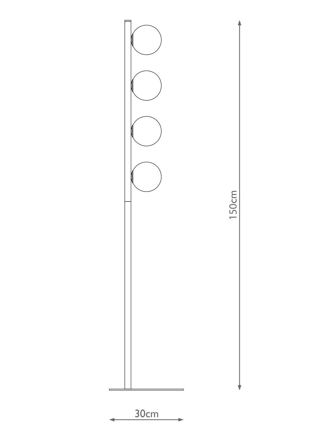 Ophelia 4-Light Warm Brass Floor Lamp