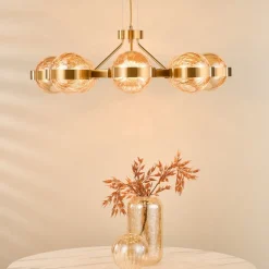 Ophira 8-Light Antique Gold Pendant