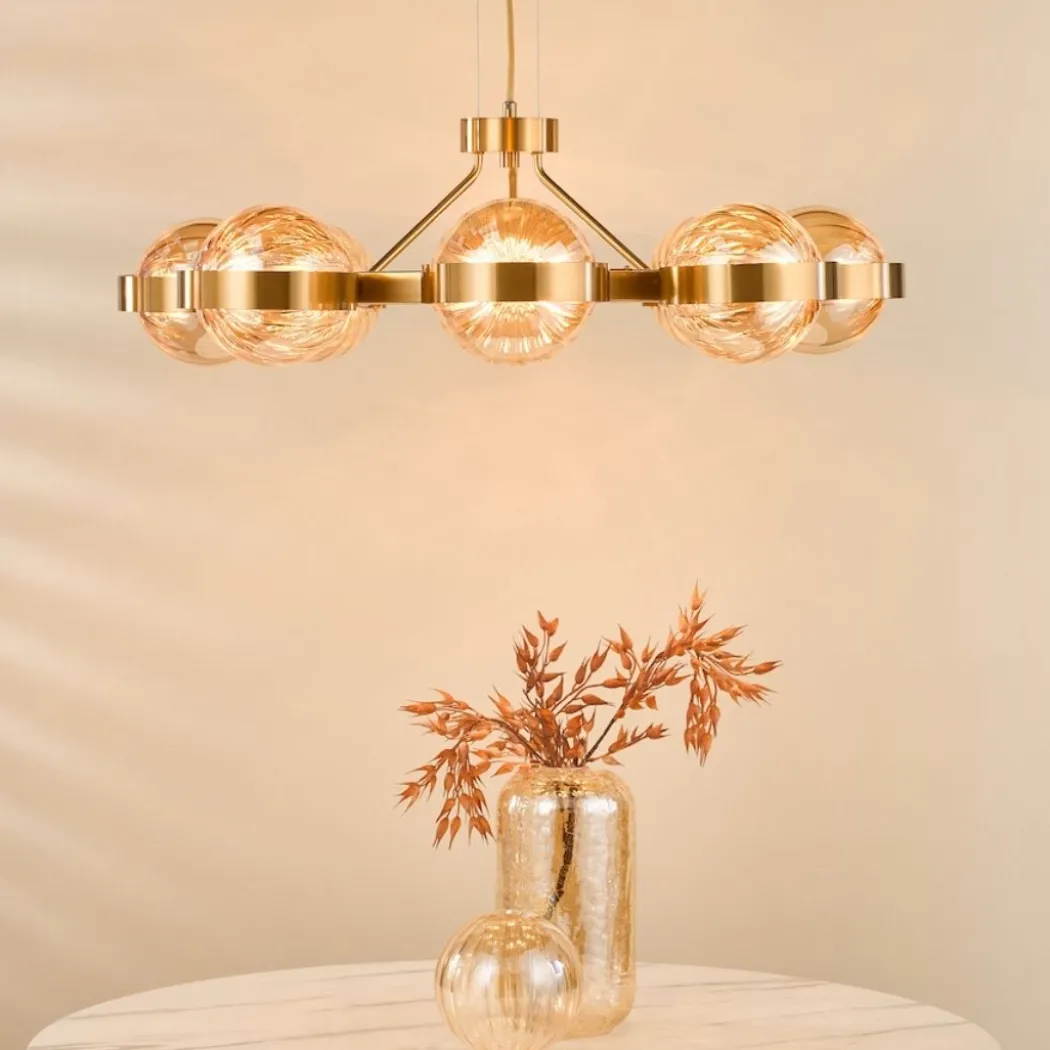 Ophira 8-Light Antique Gold Pendant