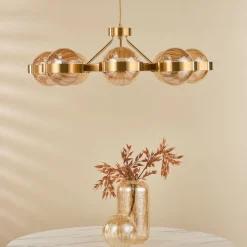 Ophira 8-Light Antique Gold Pendant