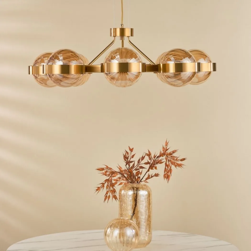 Ophira 8-Light Antique Gold Pendant