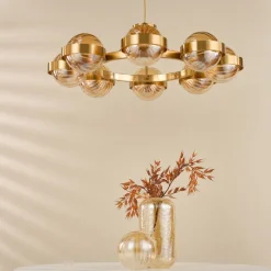 Ophira 8-Light Antique Gold Pendant