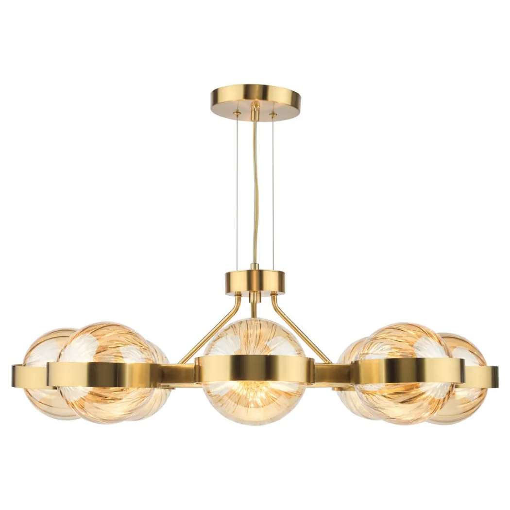 Ophira 8-Light Antique Gold Pendant