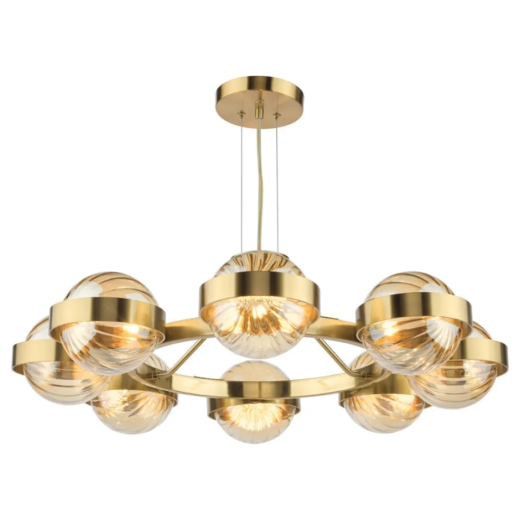 Ophira 8-Light Antique Gold Pendant