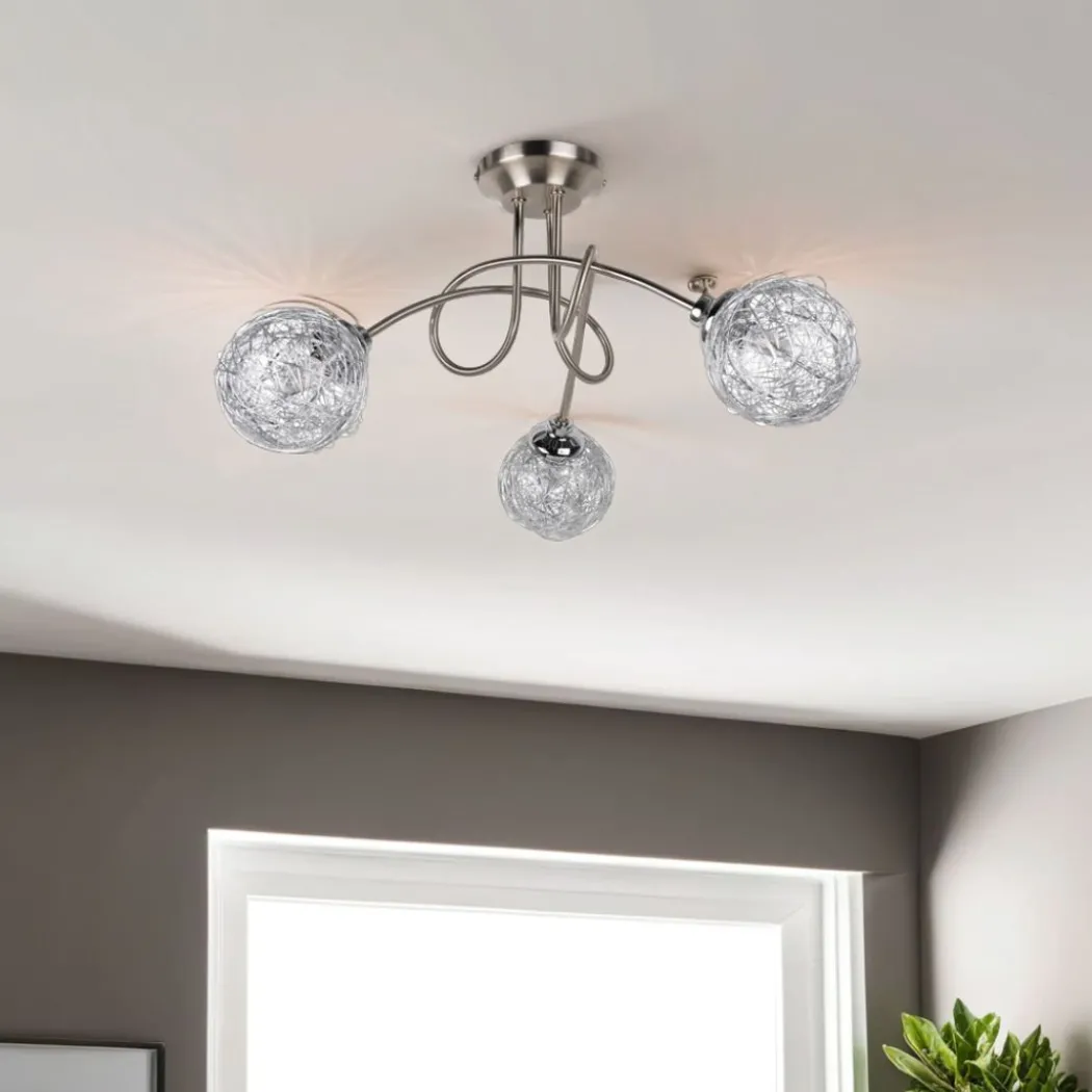 Orinoco 3 Light Chrome Semi Flush Ceiling Light