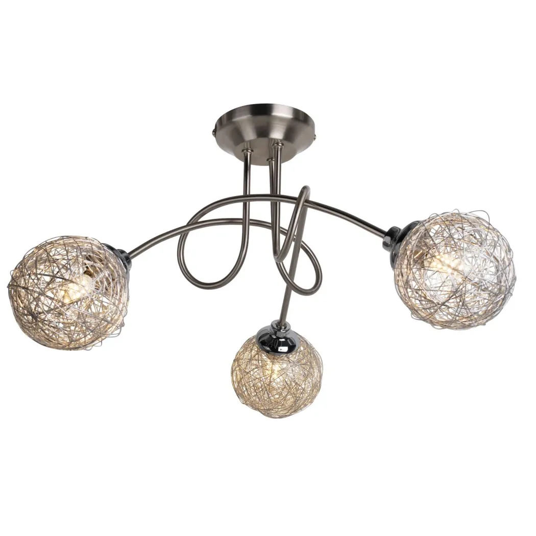 Orinoco 3 Light Chrome Semi Flush Ceiling Light