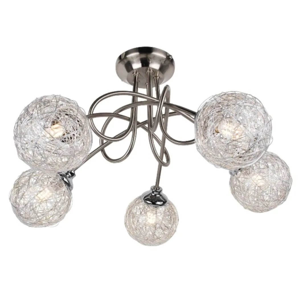 Orinoco 5 Light Chrome Semi Flush Ceiling Light