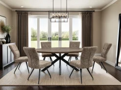 Orlando 1.8M Oval Dining Set with 6 Arabella Chairs