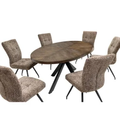 Orlando 1.8M Oval Dining Set with 6 Arabella Chairs