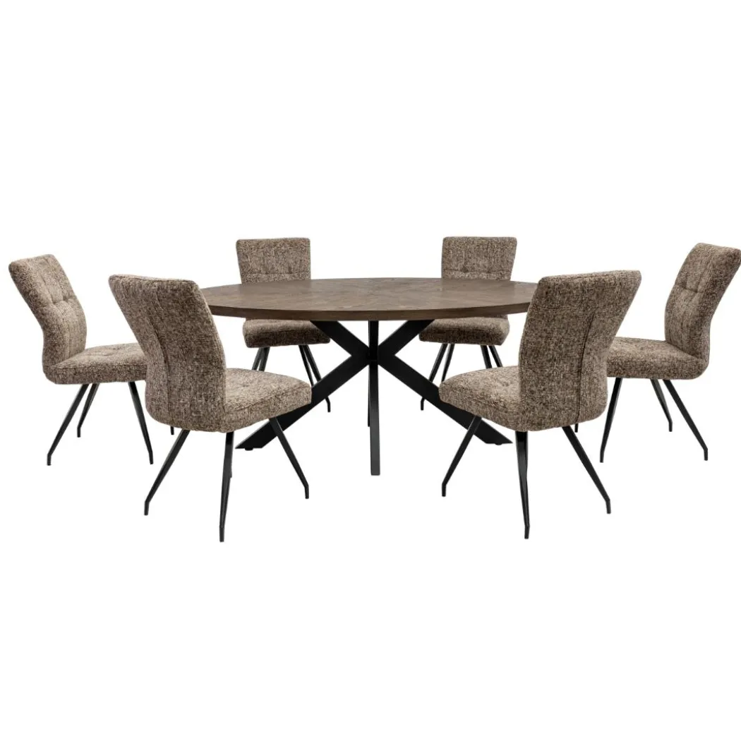 Orlando 1.8M Oval Dining Set with 6 Arabella Chairs