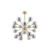 Ornella 18-Light Antique Brass and Glass Pendant
