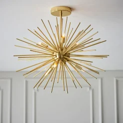 Orta 6 Light Gold Semi Flush Ceiling Light
