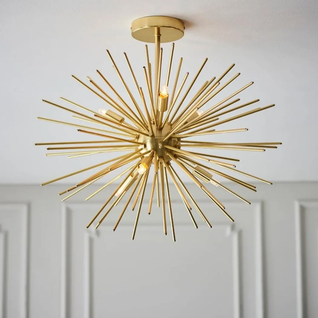 Orta 6 Light Gold Semi Flush Ceiling Light