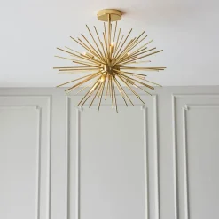 Orta 6 Light Gold Semi Flush Ceiling Light