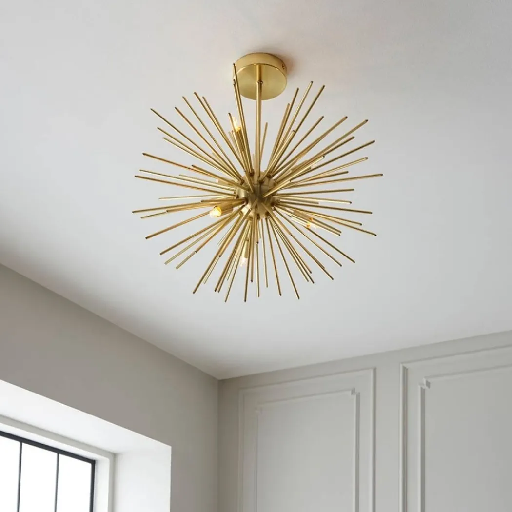 Orta 6 Light Gold Semi Flush Ceiling Light
