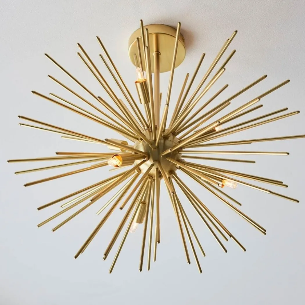 Orta 6 Light Gold Semi Flush Ceiling Light