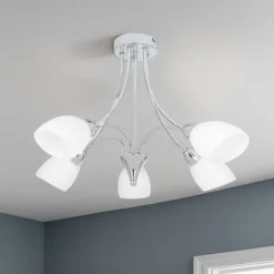 Oxford 5 Light Semi Flush Ceiling Light Polished Chrome