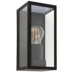 Oxford Matte Black & Glass Outdoor Wall Light