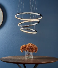 Ozias Small LED Polished Chrome Crystal Ceiling Pendant