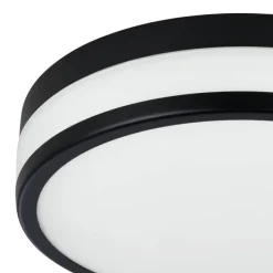 Palermo Black LED Bathroom Flush Ceiling Light