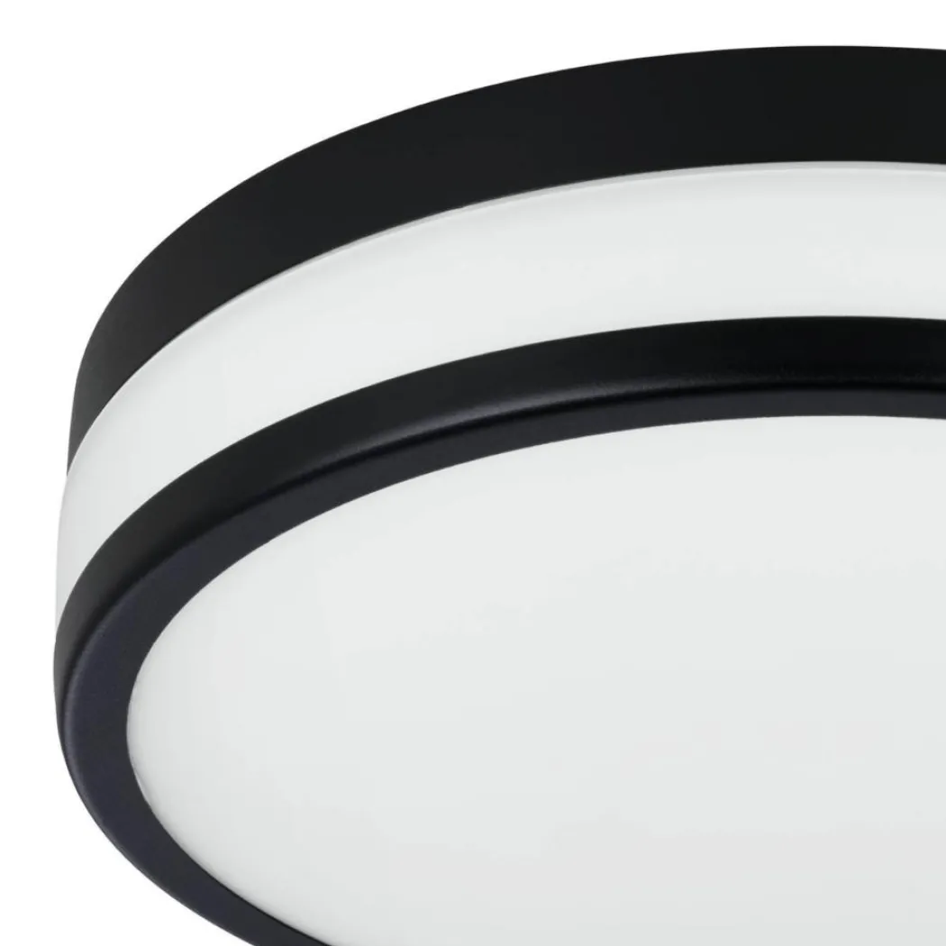 Palermo Black LED Bathroom Flush Ceiling Light