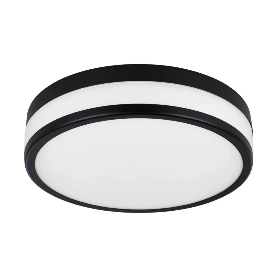 Palermo Black LED Bathroom Flush Ceiling Light