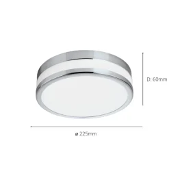 Palermo Chrome LED Bathroom Flush Ceiling Light