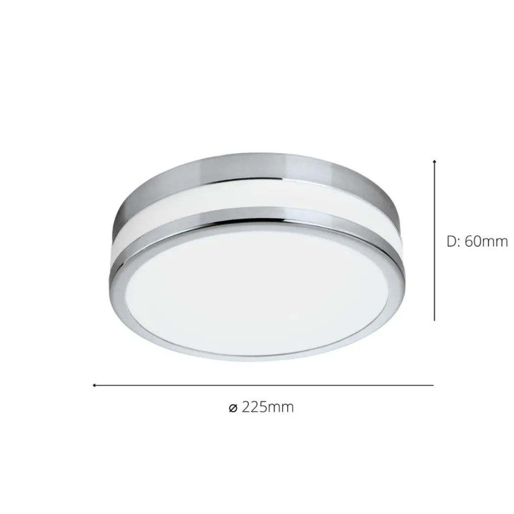 Palermo Chrome LED Bathroom Flush Ceiling Light