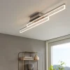 Palmital Satin Chrome & Clear LED Flush Ceiling Light