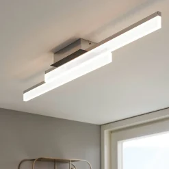 Palmital Satin Chrome & Clear LED Flush Ceiling Light