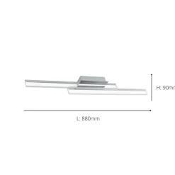 Palmital Satin Chrome & Clear LED Flush Ceiling Light