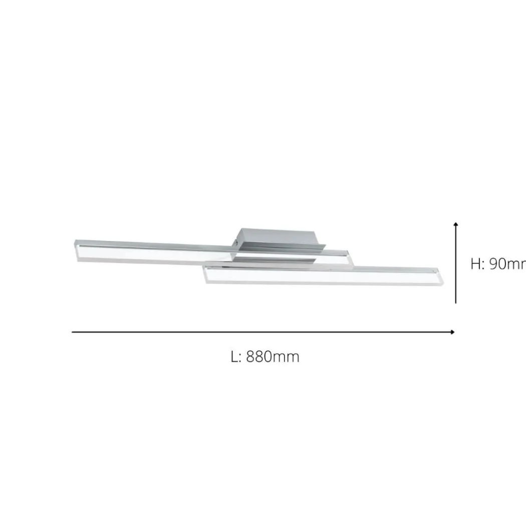 Palmital Satin Chrome & Clear LED Flush Ceiling Light