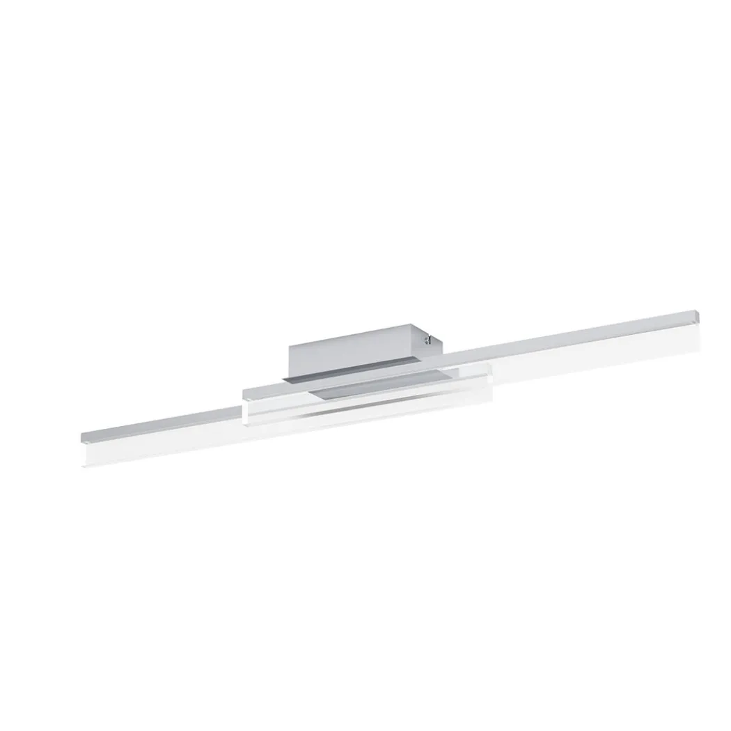 Palmital Satin Chrome & Clear LED Flush Ceiling Light