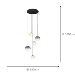 Pantoja 5 Light Multi Drop LED Ceiling Pendant